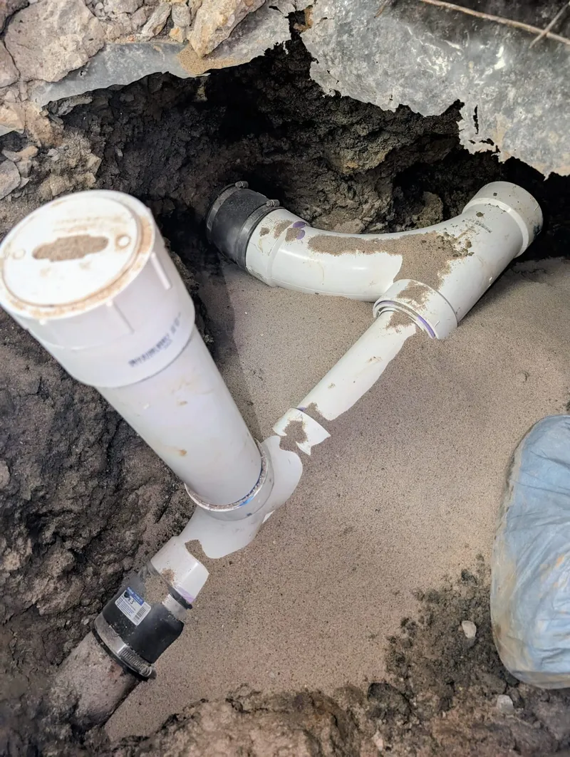 Two-way clean-out installation at a commercial building near UALR in Little Rock